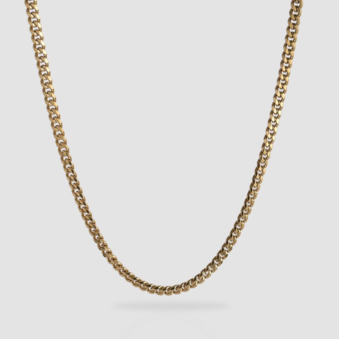 Cadena Cubana Oro Laminado 18K