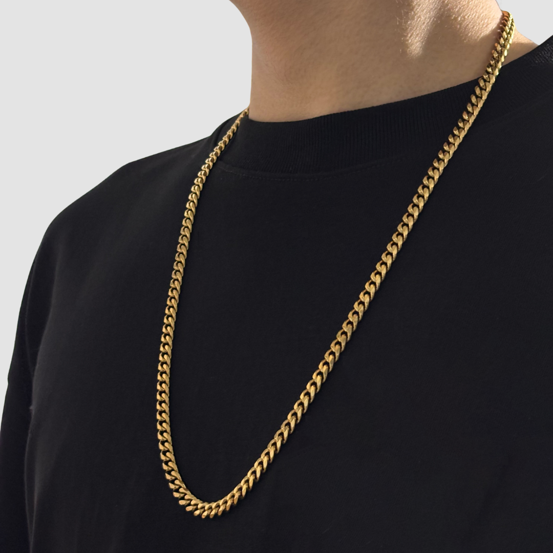 Cadena Cubana Oro Laminado 18K