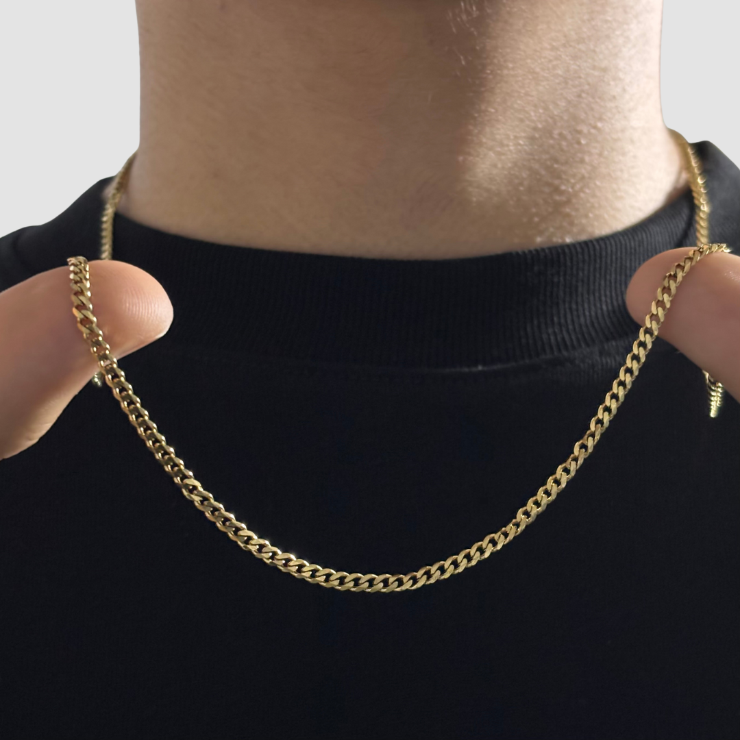 Cadena Cubana Oro Laminado 18K