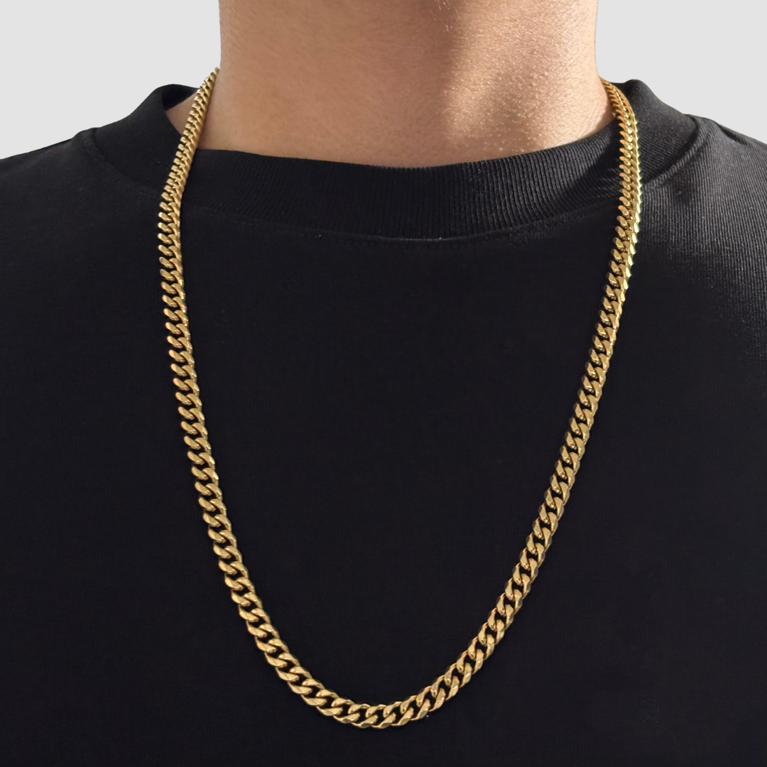 Cadena Cubana Oro Laminado 18K