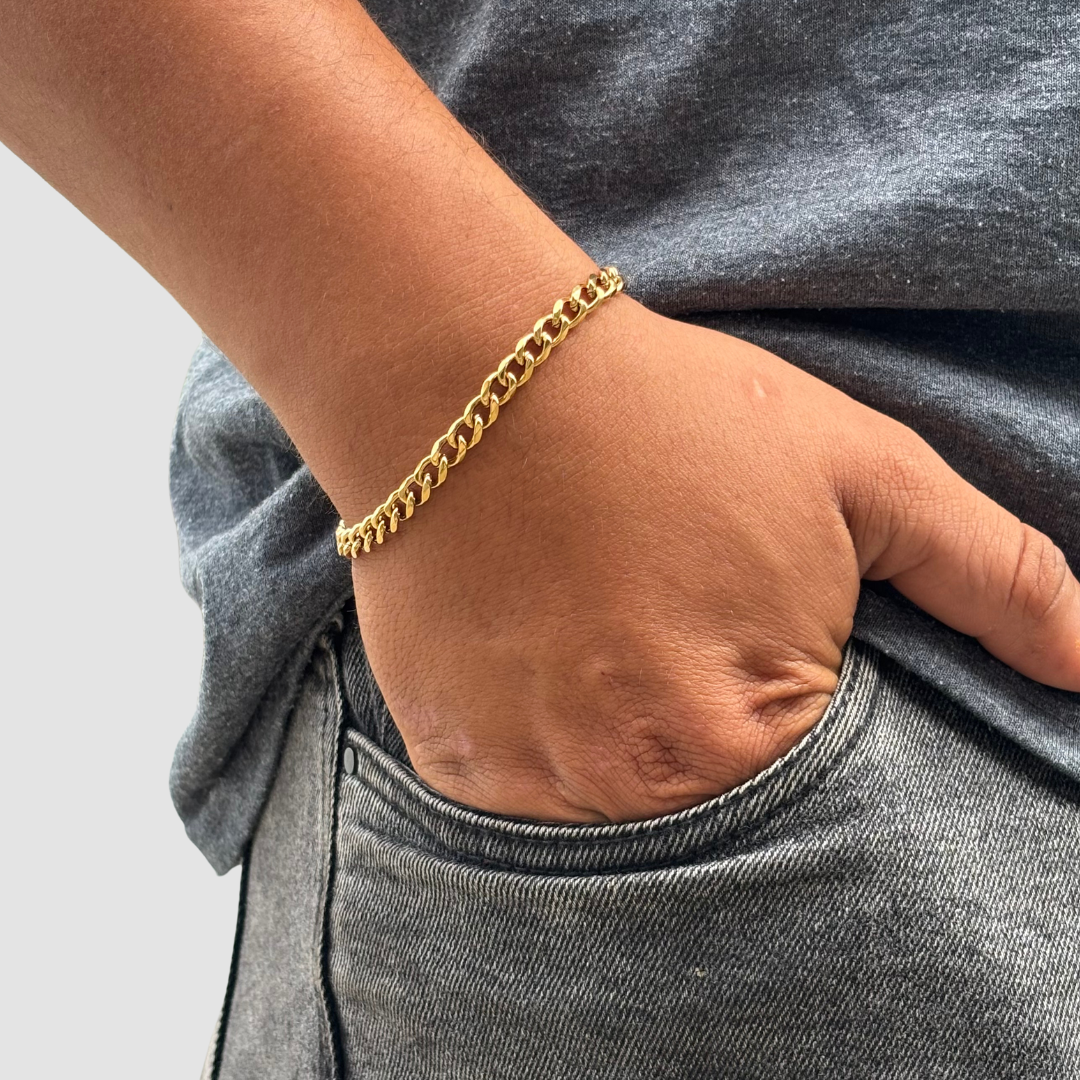 Pulsera Cubana Oro Laminado 18K