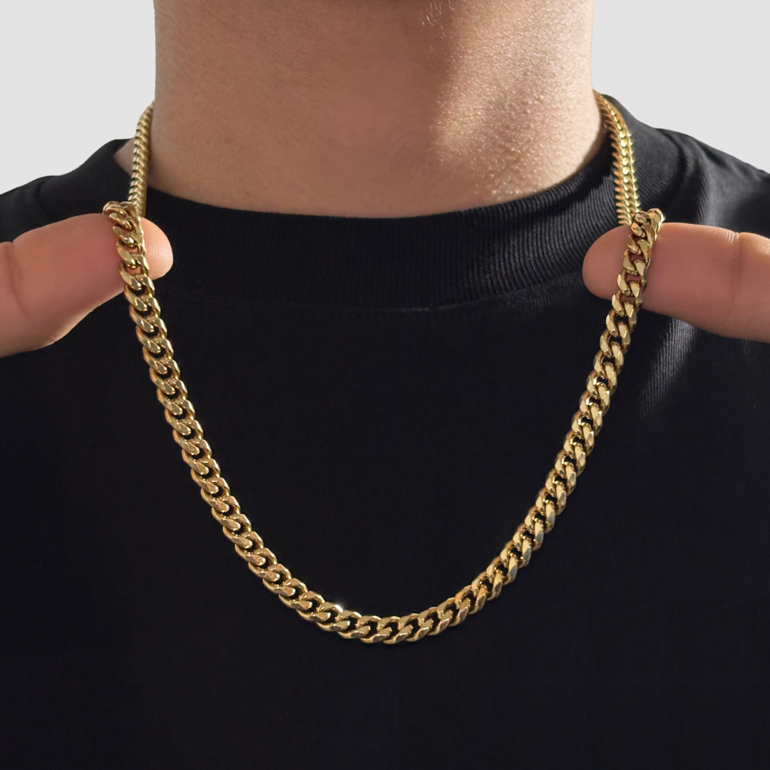 Cadena Cubana Oro Laminado 18K