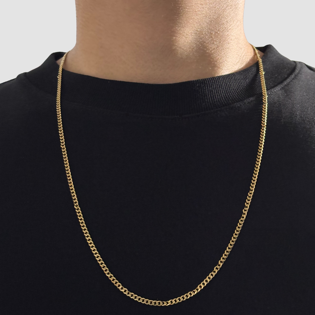 Cadena Cubana Oro Laminado 18K